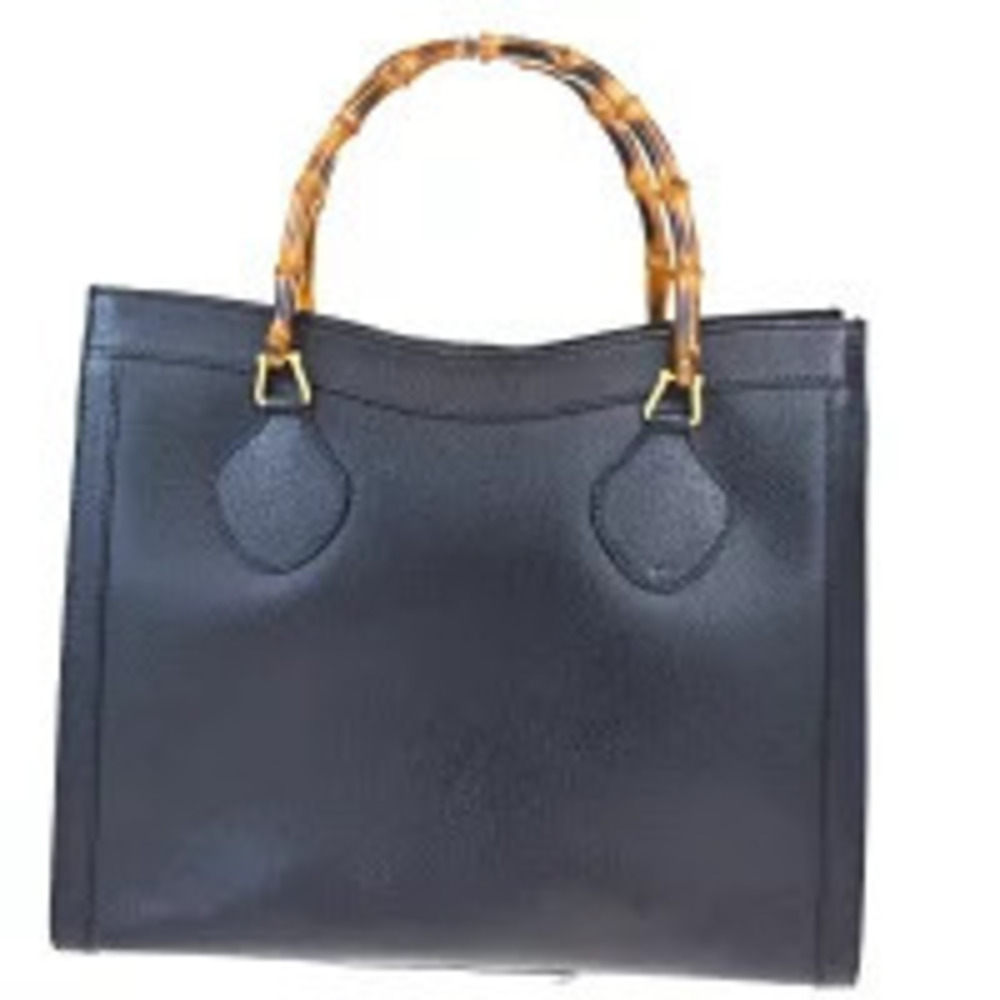 Gucci Bamboo Leather Tote Bag Black
